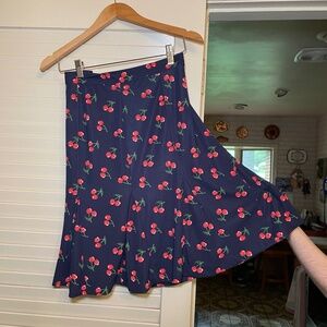 Talbots Navy and cherries print,  size 14 petite